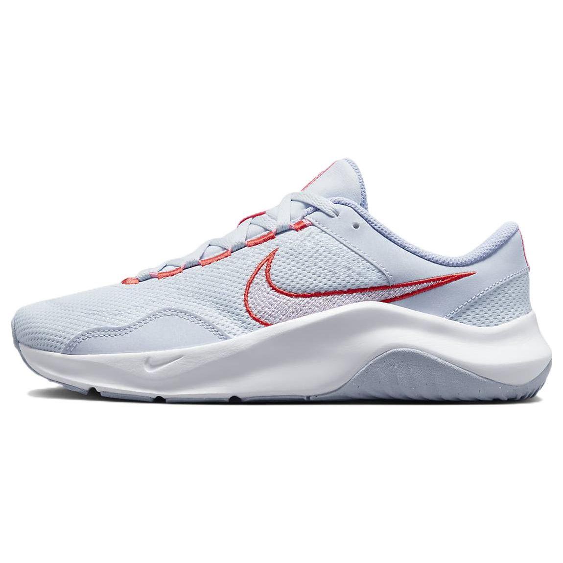 Nike Legend Essential 3 Next Nature Football Серо-красные женские кроссовки Blue-Whisper White Medium-Soft-Pink DM1119-005 36