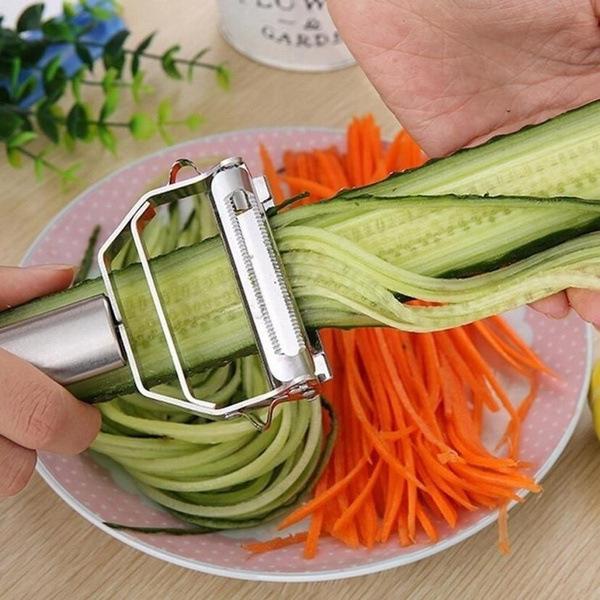 Овощечистки и ножи для снятия цедры Кухонные принадлежности Инструменты для приготовления пищи Овощечистка из нержавеющей стали Овощечистка Двойная строгальная терка