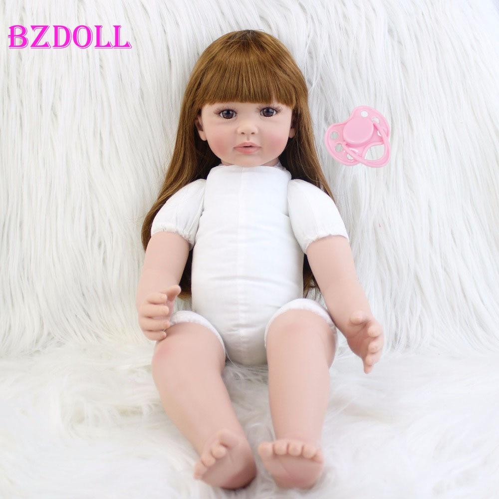 BZDOLL 60 см мягкая силиконовая кукла реборн для маленьких девочек без одежды реалистичная 24-дюймовая принцесса для младенцев игрушка для сна прекрасные подарки на день рождения Doll without Clothes