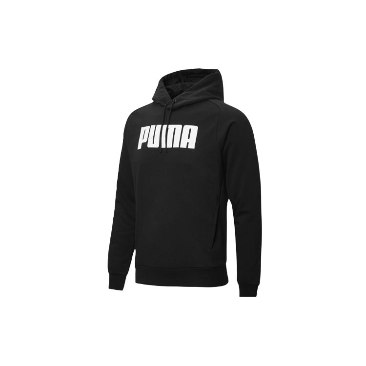 Puma Active Logo Print Повседневная спортивная толстовка с капюшоном Мужские топы Черный 582682-01 S