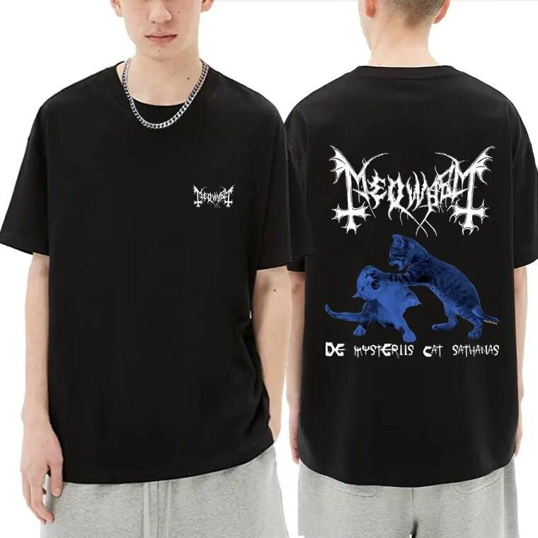 Футболка с рисунком группы 90s Mayhem Band в стиле хип-хоп, панк, футболка с принтом кота, унисекс, женские футболки с короткими рукавами, новинка, футболки из 100% хлопка, мужские свободные футболки L