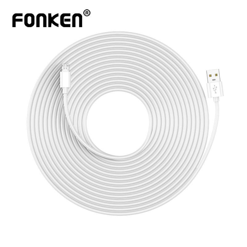FONKEN 360 Xiaobai Dafang Мониторинг Смарт-камера Блок питания для мобильного телефона и провод для передачи данных Android Удлиненный кабель 1 м, 5 м, 10 м 1m белый