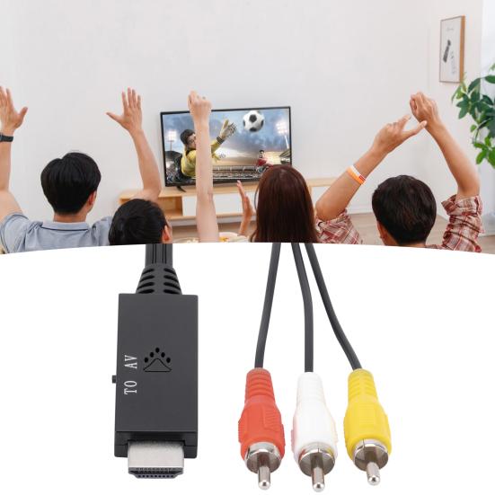 Видеоконвертер. Хороший стабильный выход. Совместимый с HDMI и AV аудиоконвертер. Гибкий видеоадаптер для домашнего ТВ. Адаптер, совместимый с HDMI. чёрный