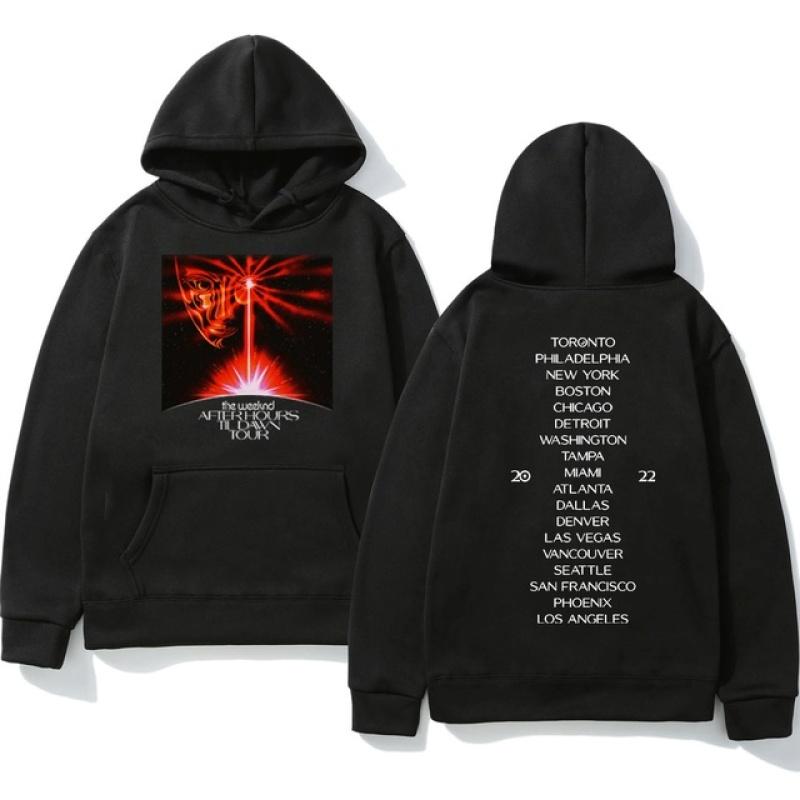 The Weeknd After Hours Til Dawn Tour 2023 Толстовка с капюшоном в стиле хип-хоп Музыка After Hours Til Dawn Concert Модный флисовый пуловер M чёрный