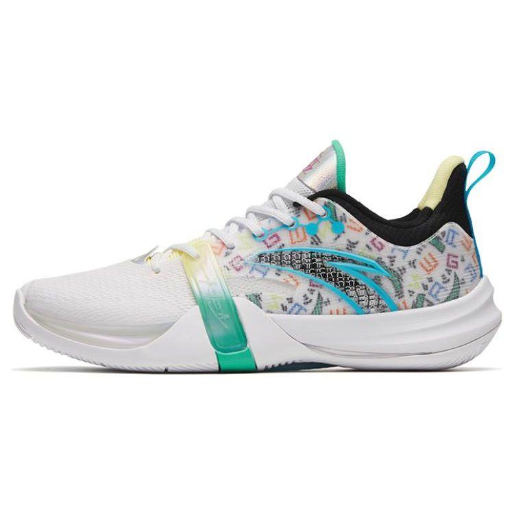 Anta Баскетбольные кроссовки Light Crazy 4 Team Shock Absorbing Non-Slip износостойкие низкие мужские баскетбольные кроссовки белые черные зеленые 112321601-2 45