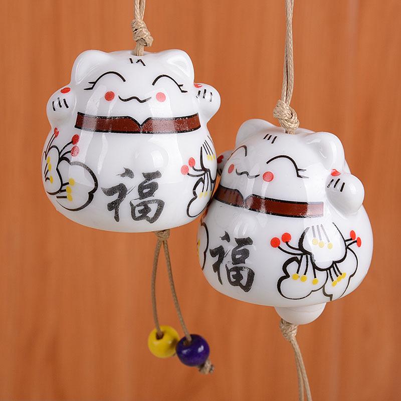 Подвеска с колокольчиками Lucky Cat, колокольчики для автомобиля, подвесное миниатюрное украшение для дома 1pcs