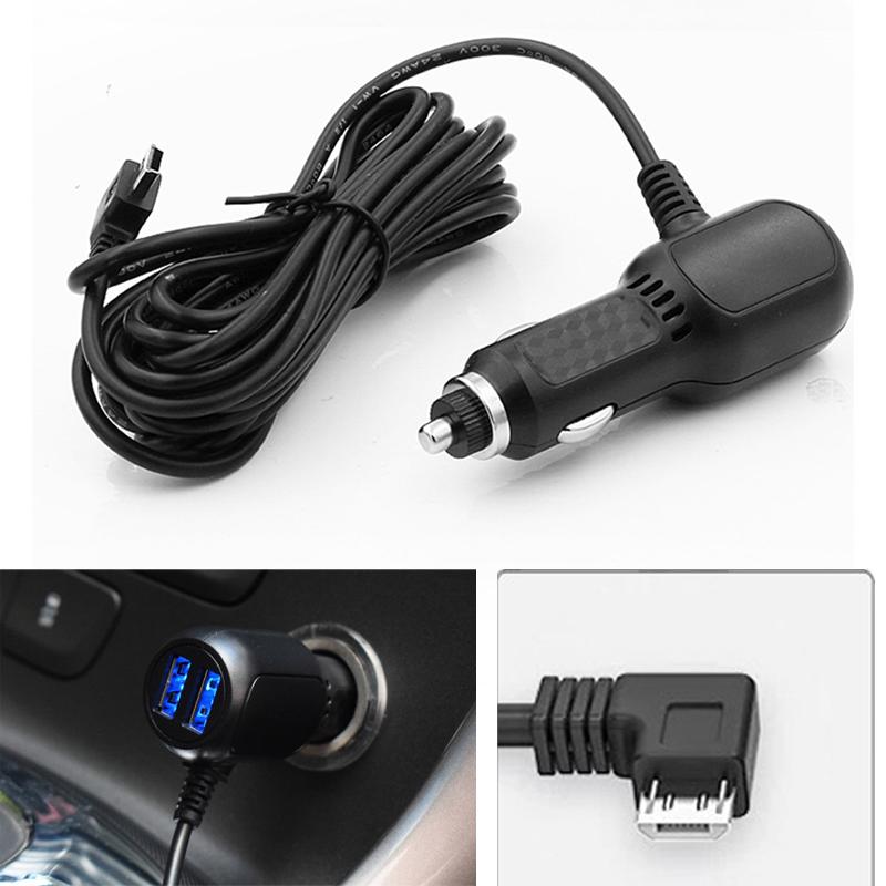   Joom 5 В 3,5 А двойной мини-USB / микро-USB порты кабель для видеорегистратора зарядное устройство для автомобиля DVR 3,5 м Right mini