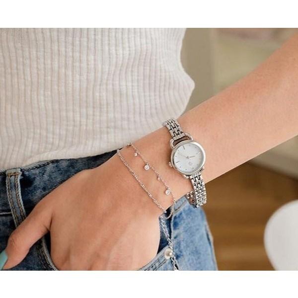 Volkswagen Металлические часы Swarovski Stone + браслет, популярные корейские часы