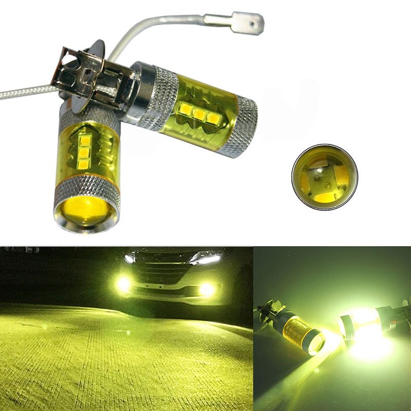 Набор из 2 шт., 12-24 В, H3, 80 Вт, 16 SMD, светодиодные автомобильные противотуманные фары, желтый, мощный грузовик