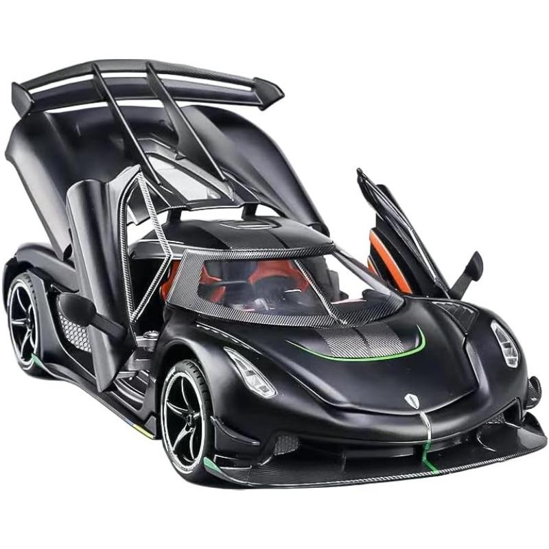 1/24 Lamborghini Koenigsegg JeskoToy Cars Модель литой коллекционной машины со звуком и светом чёрный