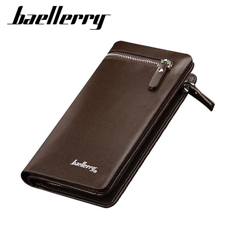 Baellerry мужской длинный кошелек с держателями для монет, кошелек на молнии, кошельки, клатч, держатель для карт, сумка для денег, сумки для телефона 19.5cm*10.5cm*3cm чёрный