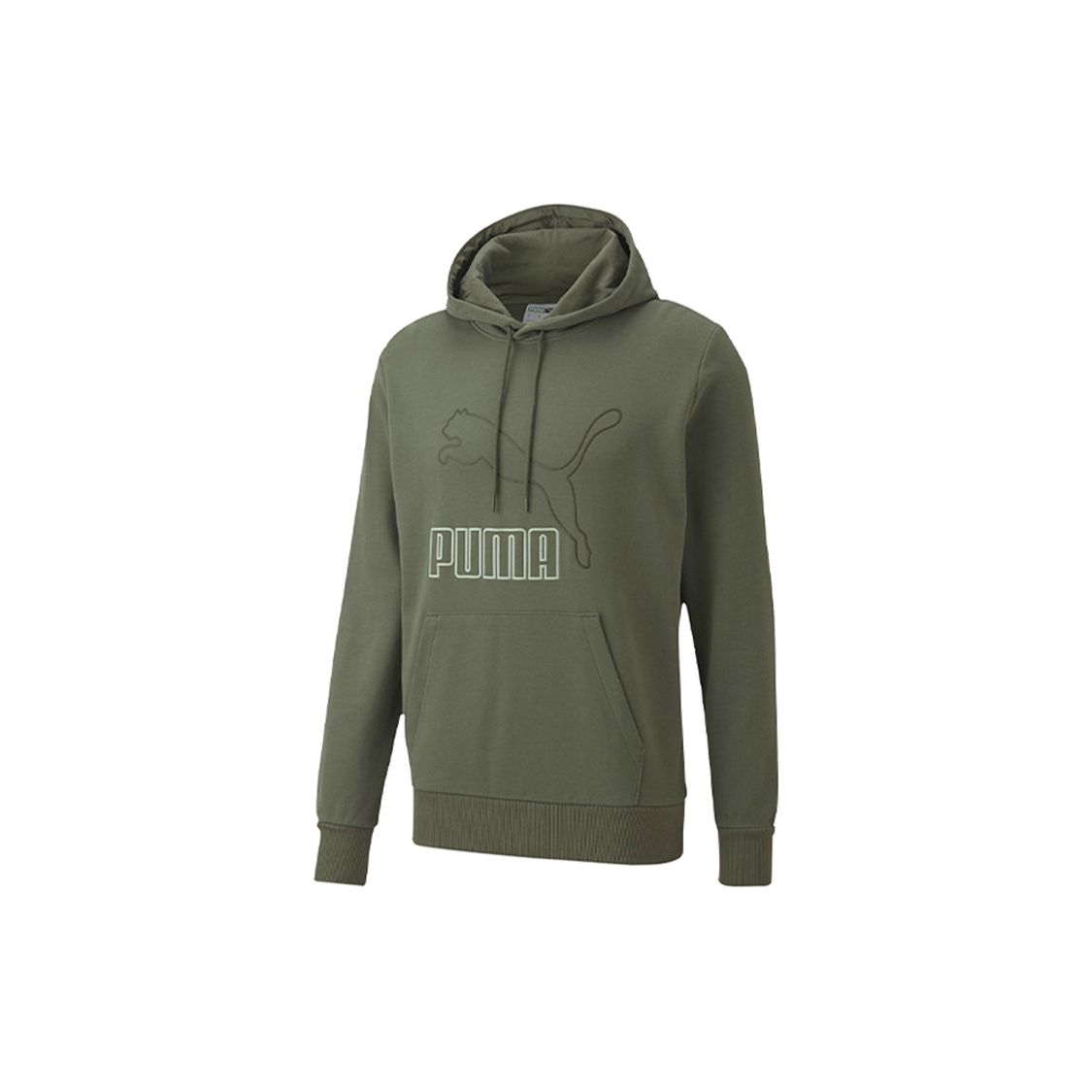 Puma Classics Повседневная толстовка с принтом на шнурке Мужская толстовка с капюшоном темно-зеленая 599300-64 S