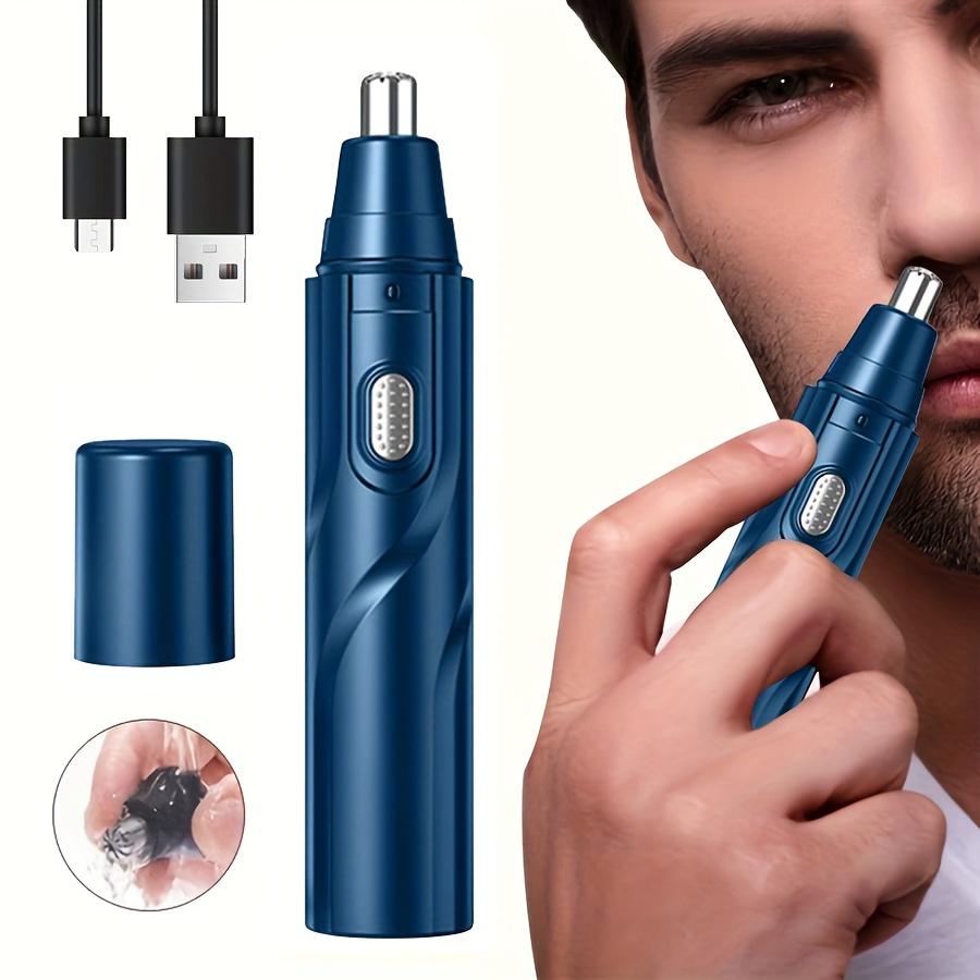 Мужской триммер для ушей и носа Перезаряжаемый USB электрический триммер для волос в носу Подходит для женщин - Безболезненное удаление волос на бровях и лице Триммер для носа синий