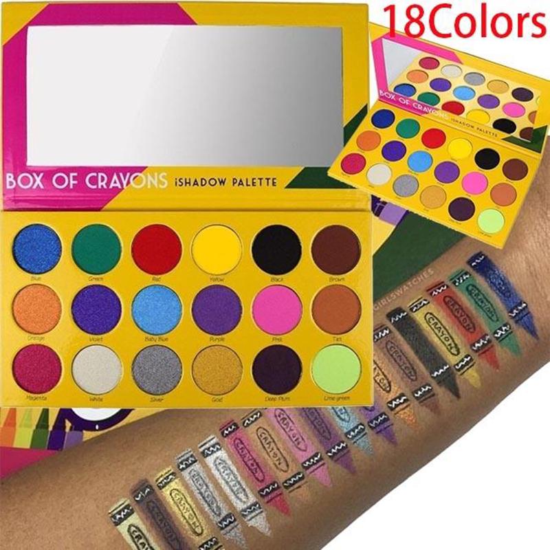 18 цветов матовые тени для век Pallete палитры для макияжа долговечные блестящие натуральные тени для век 18 color разноцветный