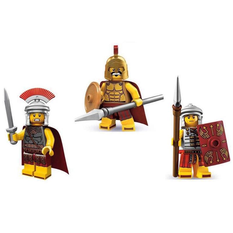 PG958 959 960 римский воин-командир щит копье строительный блок игрушка