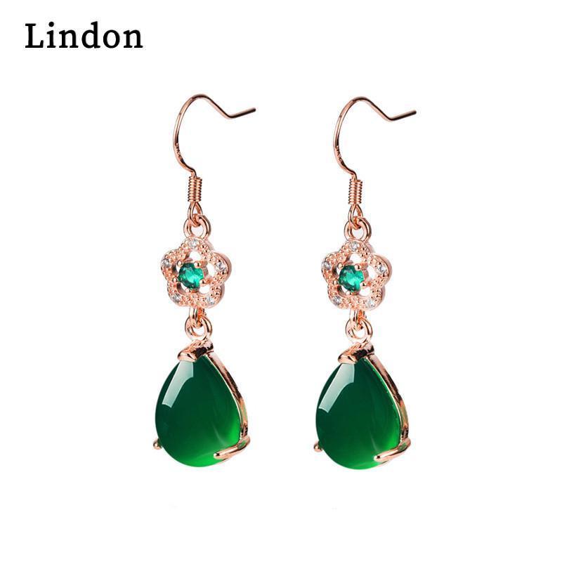Серьги Lindon Серьги-подвески для женщин Подарки на свадьбу зелёный