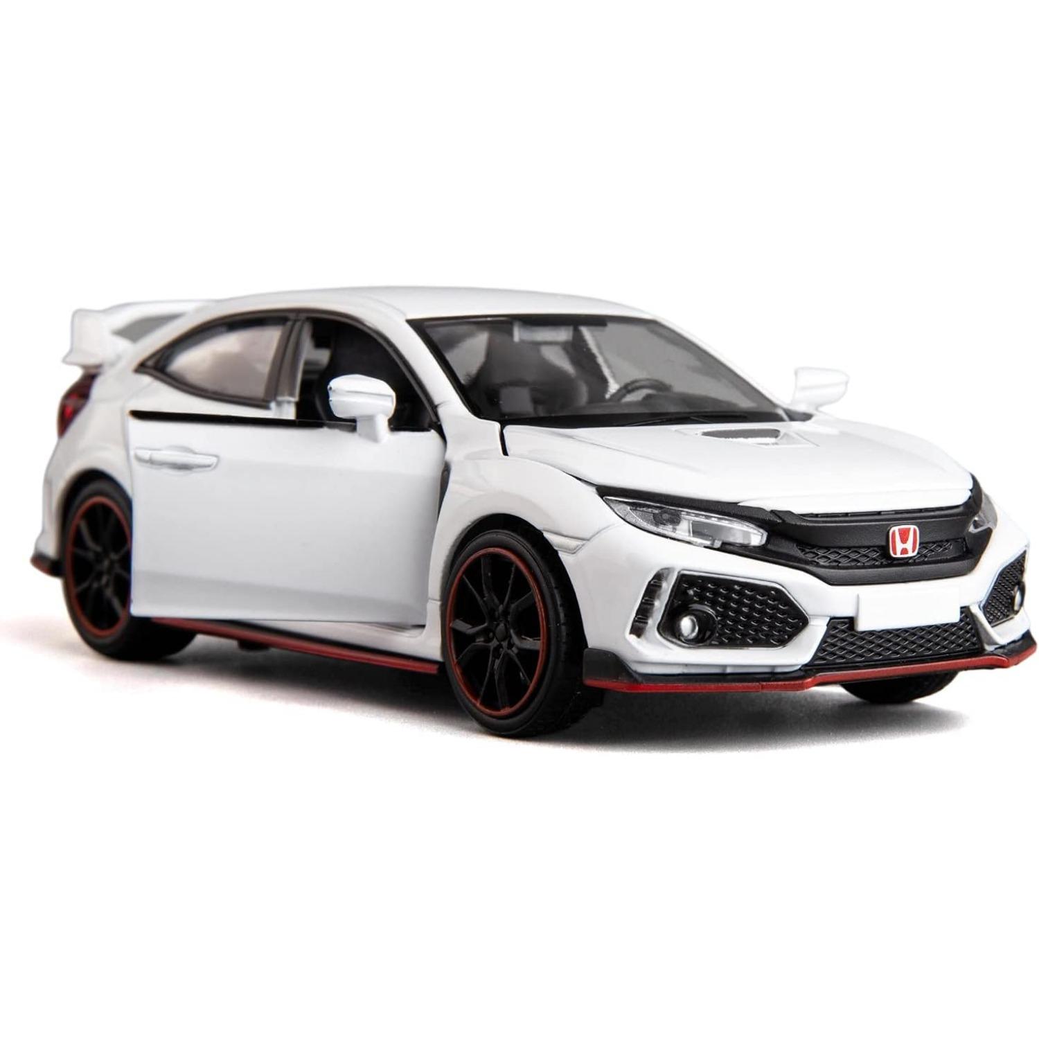 1/32 Литье под давлением сплава Honda Civic Модель автомобиля игрушечный автомобиль, легкосплавный автомобиль с откидным механизмом с подсветкой и звуком, открытая дверь для детей, подарок, подарок на день рождения для детей 1/32-Size:15.5*7*4.8cm красный