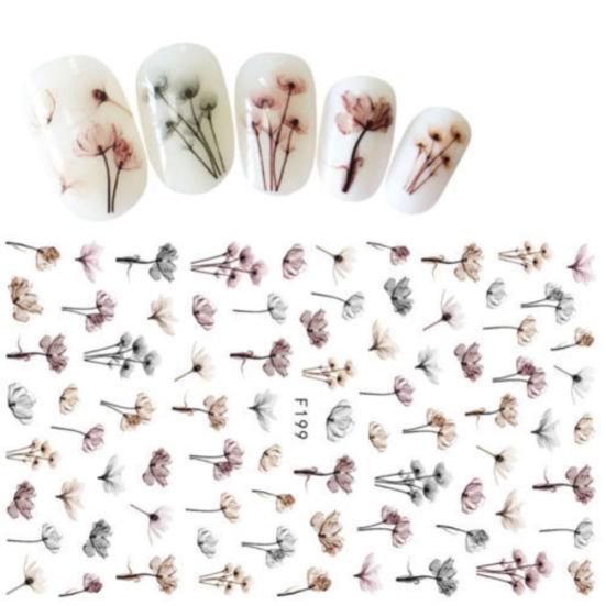 Diy 3D Dandelli Nail Art Наклейка для ногтей Наклейка Наклейка Украшение