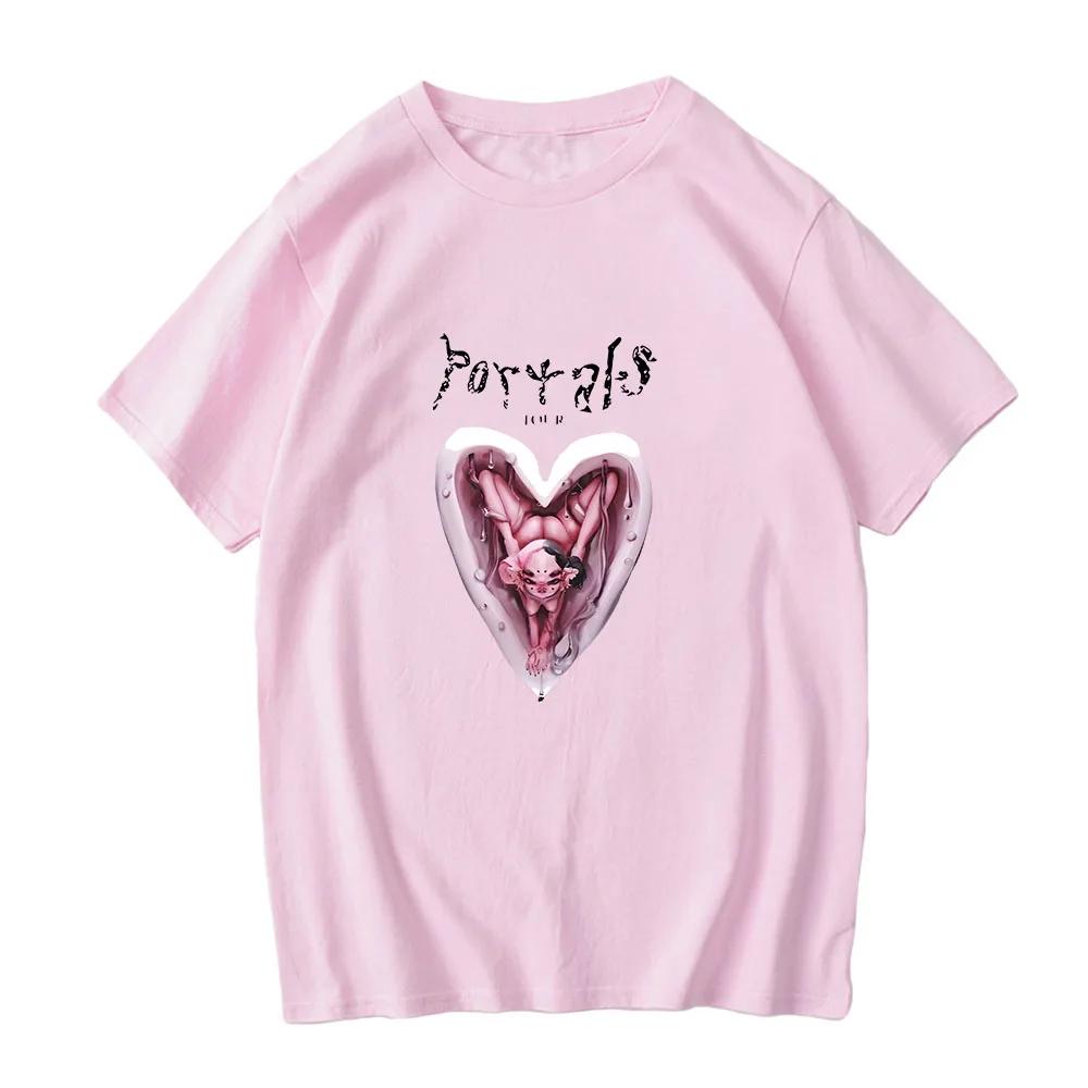 Melanie Martinez Portals Tour Мужская футболка High Street Hip Hop Print Футболка с коротким рукавом Tide Летние свободные топы Хлопковая одежда XS розовый