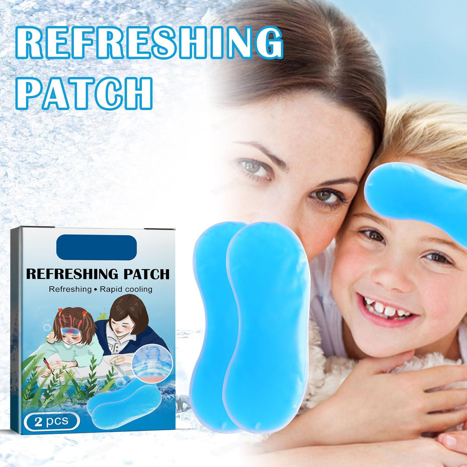 Fever Cool Patch Крутые пластыри для снятия лихорадки, дискомфорта и боли, прохладного средства для снятия лихорадки, снижения лихорадки, успокоения головной боли, 2 шт. синий
