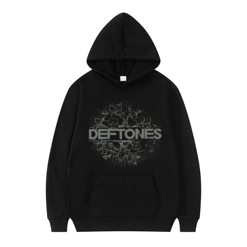 Модная толстовка в стиле панк-метал-рок-группа Deftones с цветочным принтом, толстовка унисекс для женщин, винтажный повседневный пуловер, уличная одежда для пар 2XL