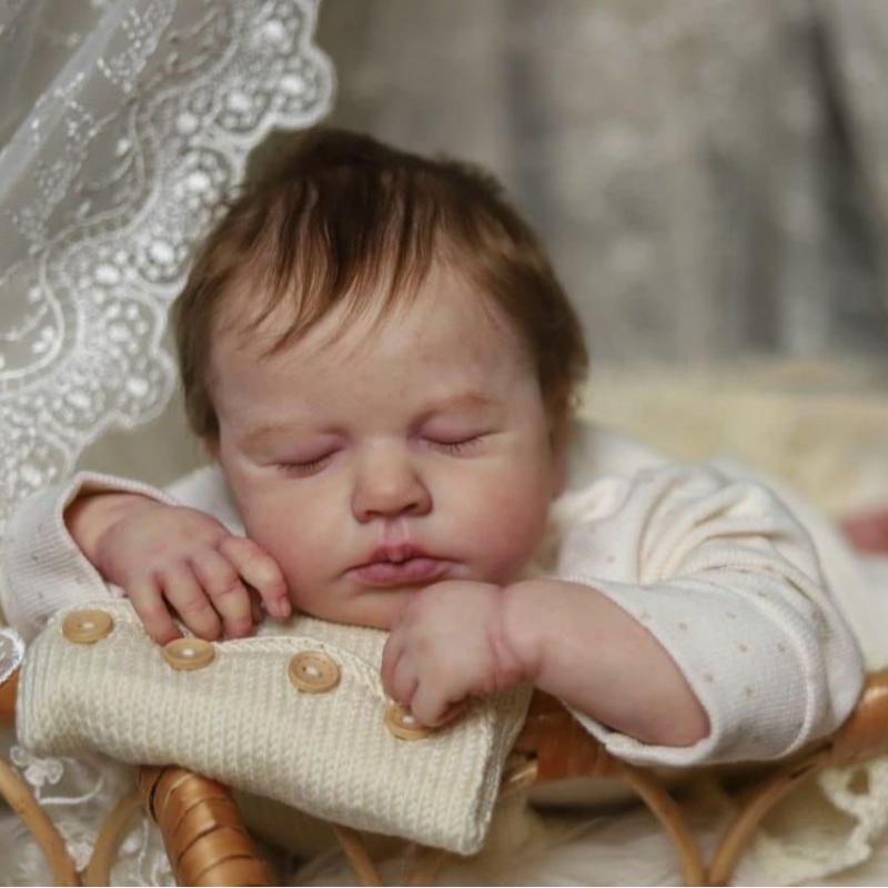 19-дюймовые готовые куклы Reborn ручной работы LouLou, спящие, реалистичные, из мягкой ткани, тело новорожденной куклы, 3D-окрашенная кожа, видимые вены, игрушки «сделай сам» для детей cloth body