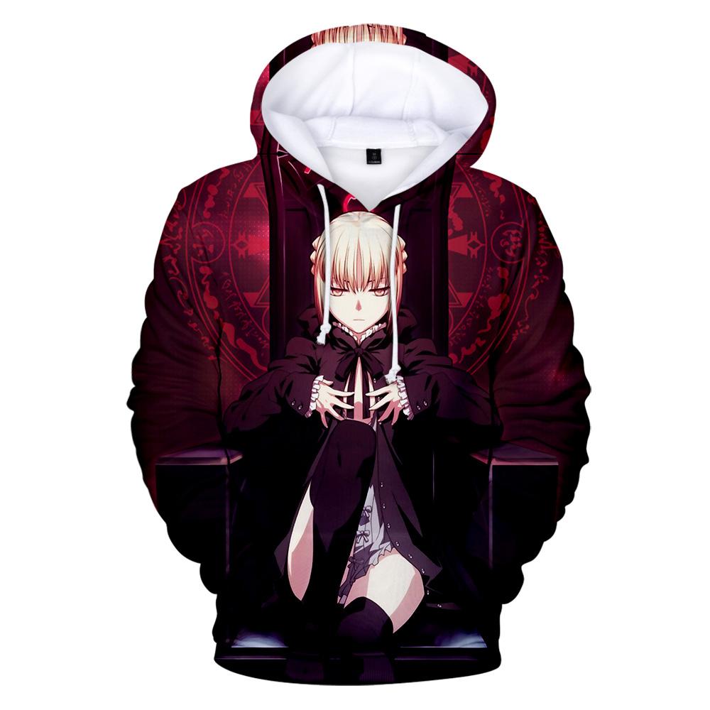 Fate Stay Night толстовки с 3D принтом для мужчин и женщин, повседневная модная толстовка с капюшоном в стиле аниме Harajuku, уличная пуловер, топы в стиле хип-хоп, пальто 2XL