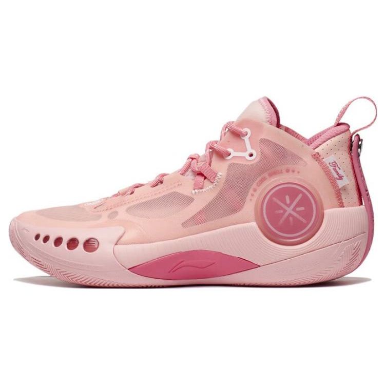 Баскетбольные кроссовки Li Ning Wade Phantom 3 из искусственной кожи, амортизирующие, прочные, среднего размера, мужские баскетбольные кроссовки, солено-розовые ABPS041-6 42⅓