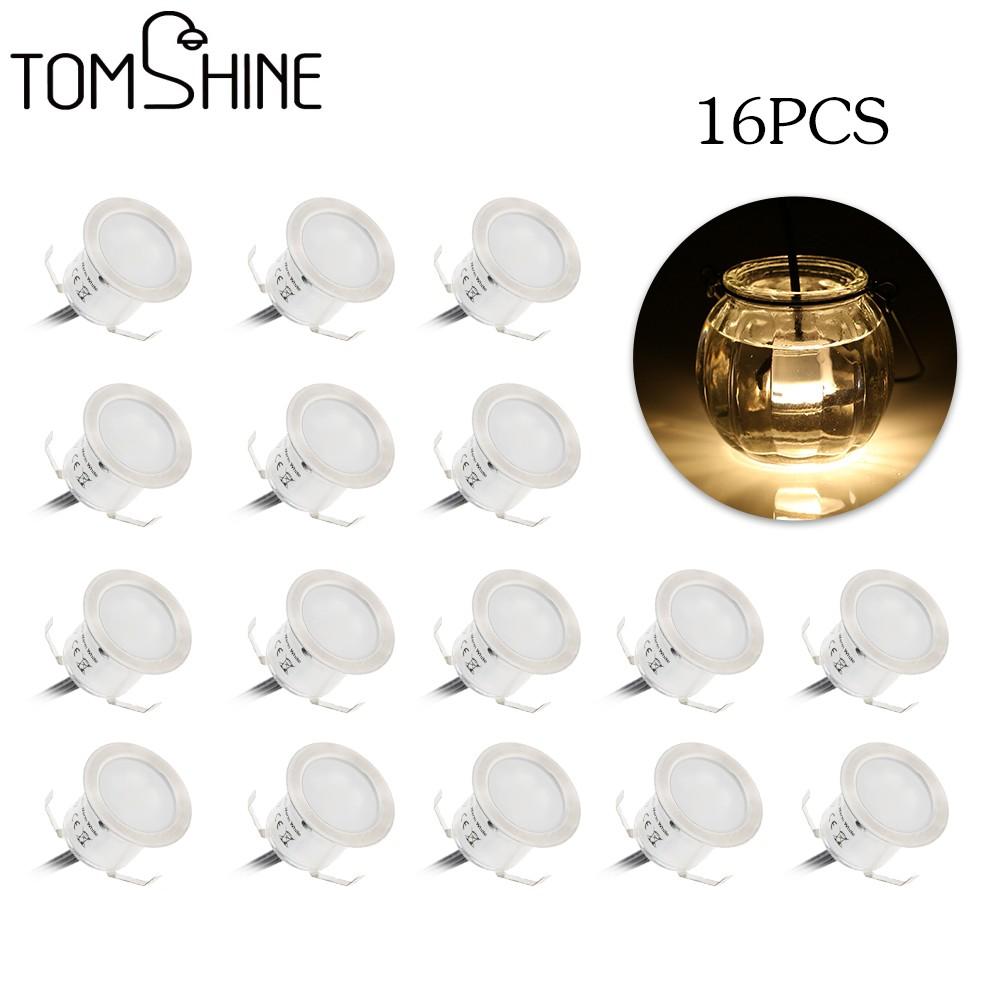  Tomshine 16 шт., 0,6 Вт, яркий встраиваемый светодиодный светильник для палубы, водонепроницаемость IP67, в грунте, на открытом воздухе US Plug