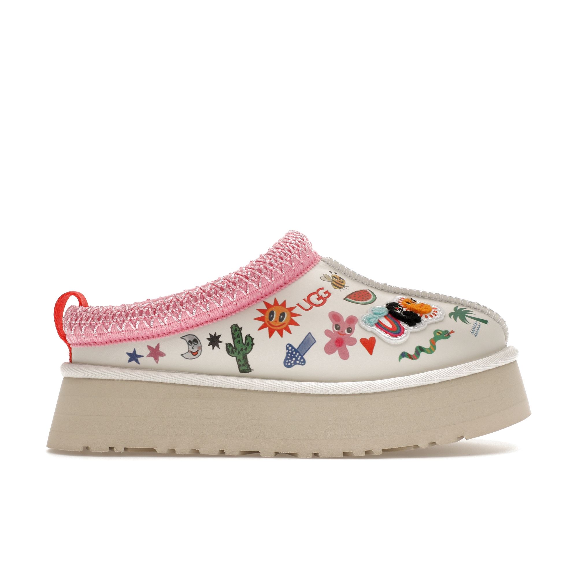 UGG Tazz Slipper Pop Sketch женские кроссовки розовые белые 1155751-WHT 36