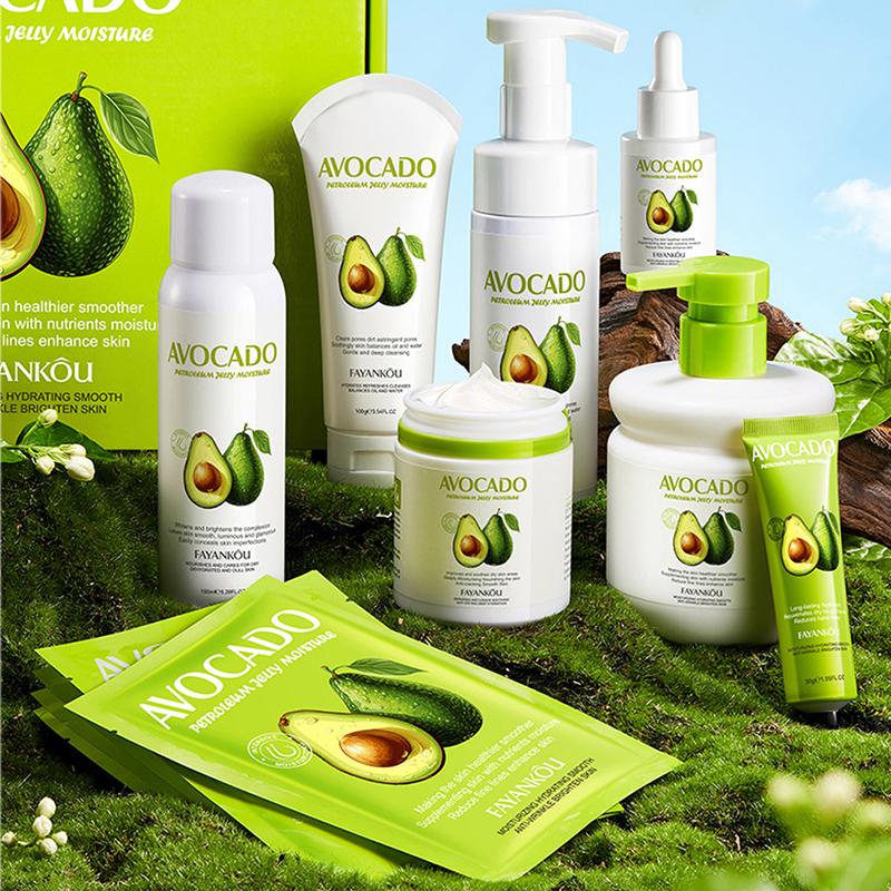Набор для ухода за кожей лица Avocado Vaseline Anti-wrinkle and Anti-aging, увлажняющий и питательный, очищающий и отбеливающий