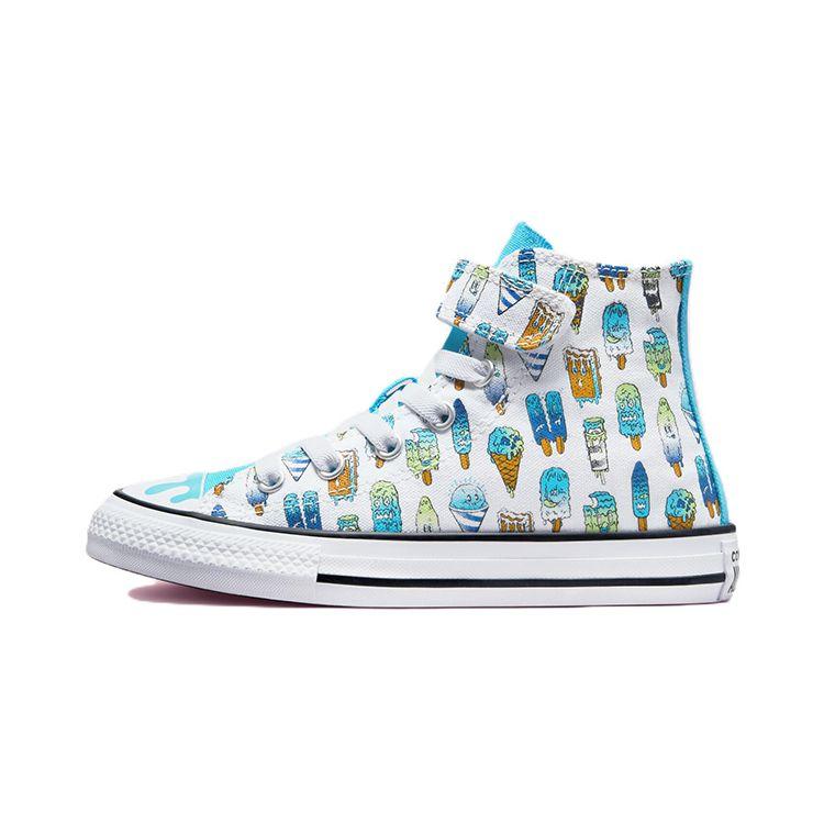 Детские кроссовки Converse Chuck Taylor All Star High Easy-On PS Ice Pop White Baltic-Blue Lime-Rave A02155F 30