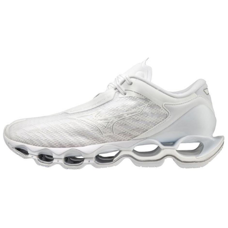 Mizuno Wave Prophecy 12 белые серебристые мужские кроссовки J1GC238332 38.5