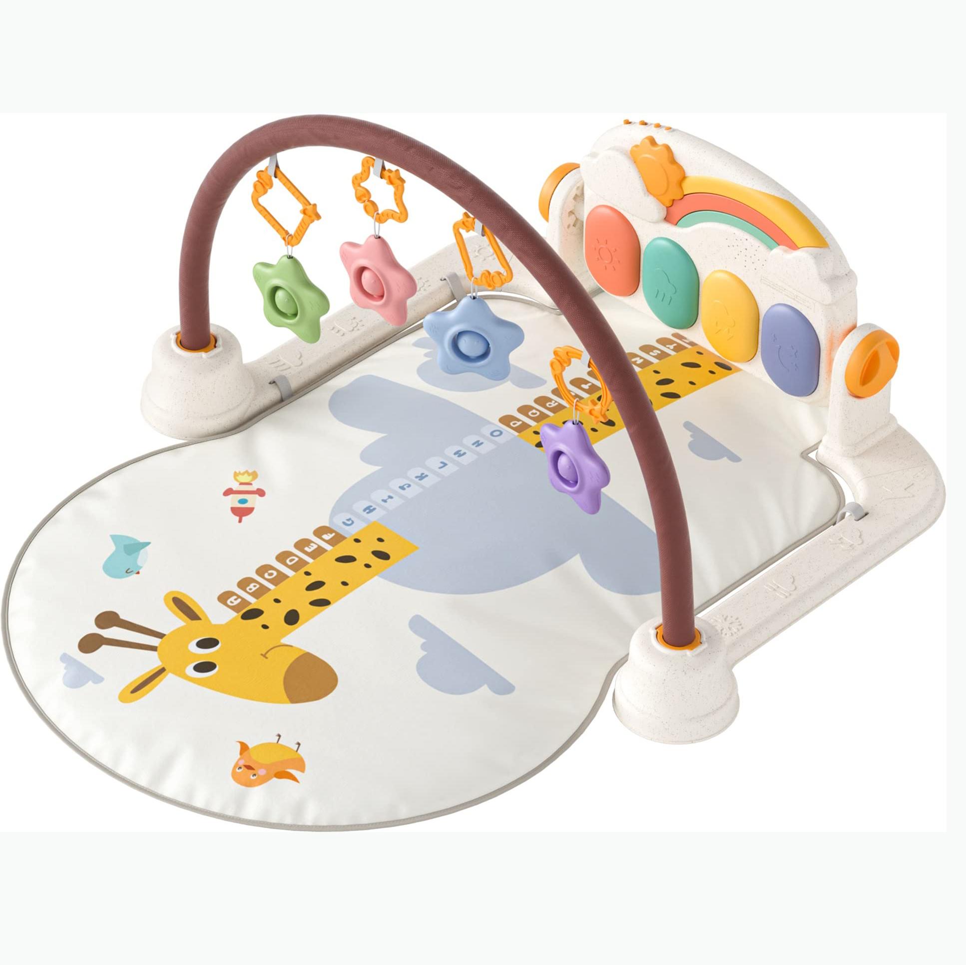 Развивающие коврики TUMAMA Kick and Play Piano Baby Gym, детский игровой тренажерный зал, игровые коврики для раннего развития, игрушки, рождественские подарки для младенцев и новорожденных мальчиков и девочек 88*73*50cm