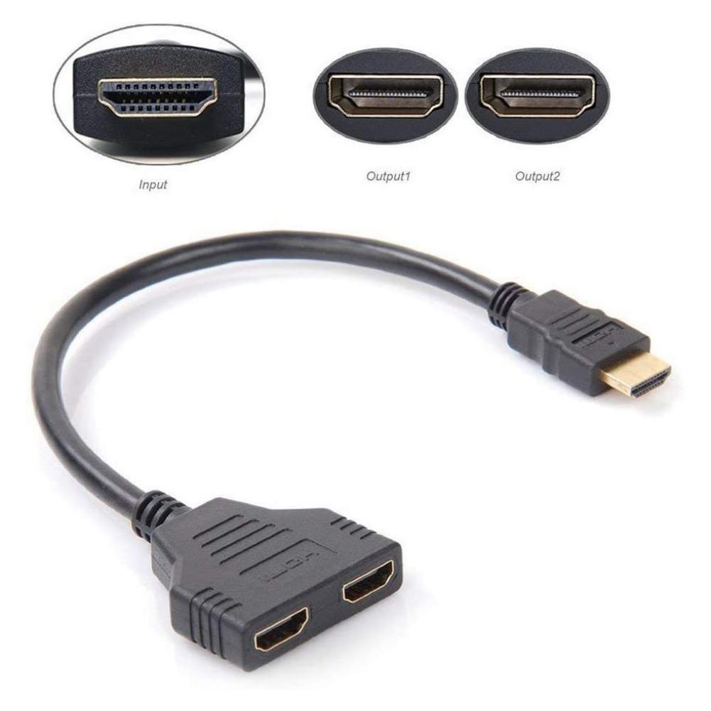 Порт HDMI 1080P между мужчинами и женщинами 1 вход 2 выхода переходник-разветвитель кабеля чёрный