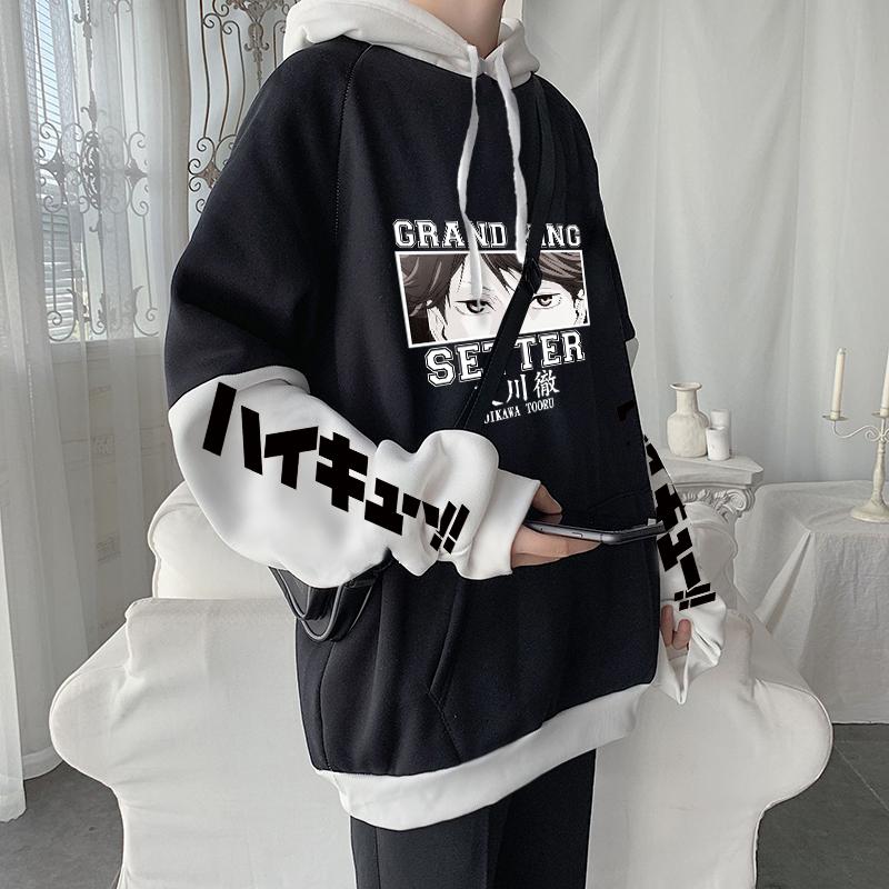 Аниме Haikyuu Harajuku Oikawa Tooru Eyes Manga толстовки унисекс с длинными рукавами оверсайз зимние волейбольные детские толстовки с героями мультфильмов S чёрный