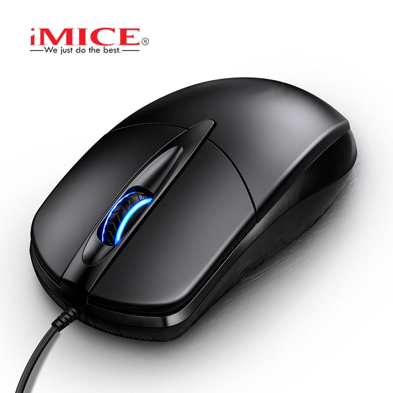 iMICE Светящаяся USB Проводная мышь Бизнес-мышь ПК Компьютерная офисная мышь Удобное качество RGB Цветная 1000 точек на дюйм чёрный