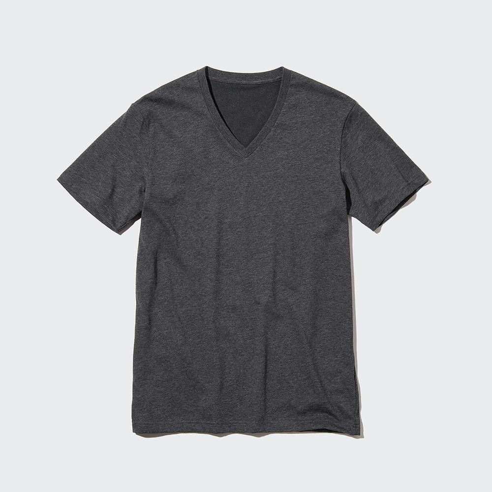 UNIQLO Dry Color Футболка с V-образным вырезом (Короткий рукав) Black/S
