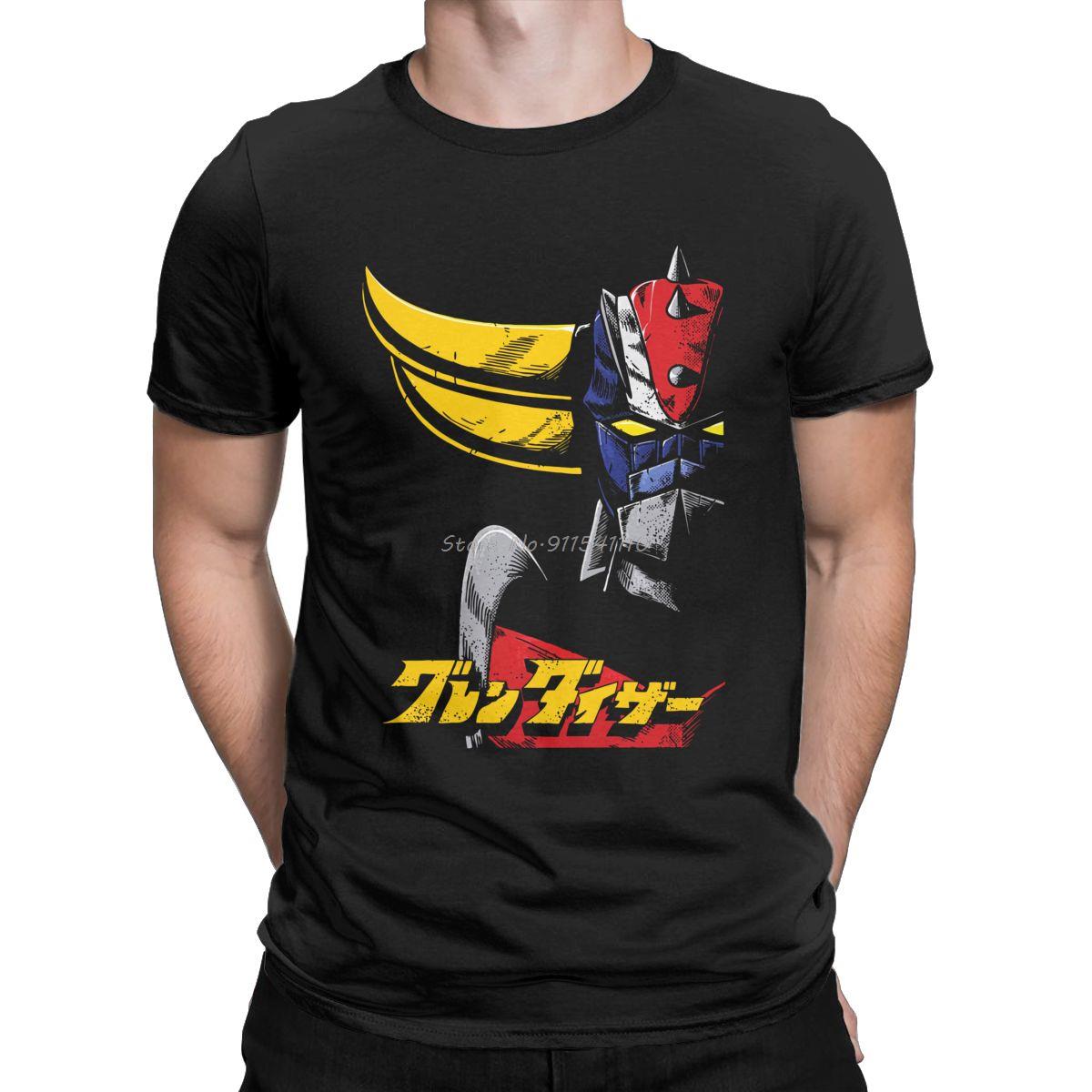 Grendizer НЛО Робот Голдрейк Футболка с 3D принтом Mazinger Z Аниме Мужская футболка 80-х годов Манга Футболка с короткими рукавами и круглым вырезом Хлопковые классические топы S