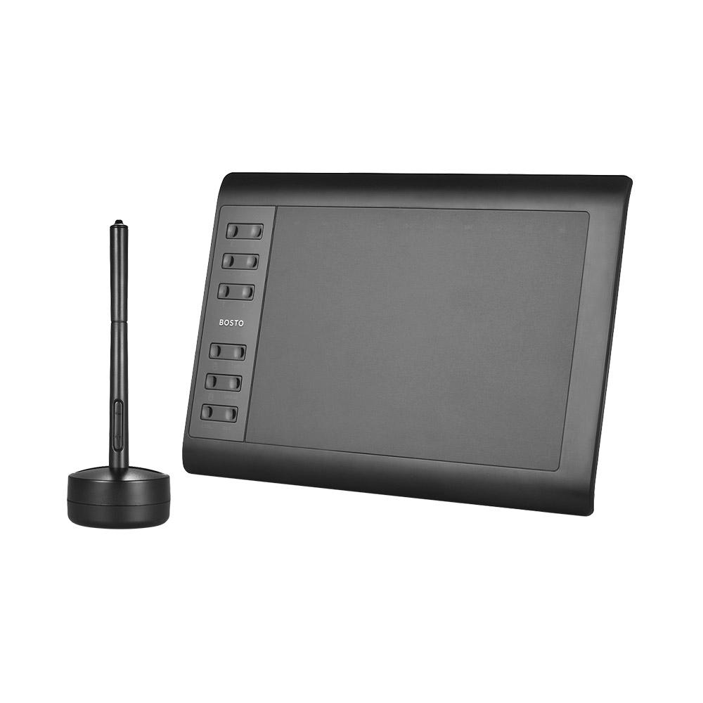 Bosto 10*6 дюймов беспроводной цифровой графический планшет для рисования Pad 8192 уровень + стилус чёрный