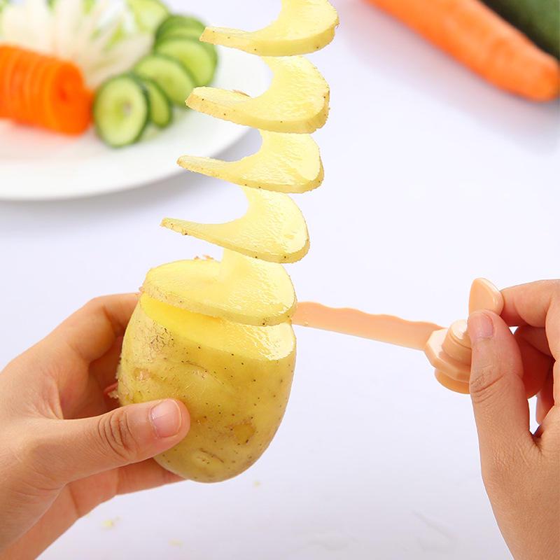 Спиральный слайсер для моркови, кухонные модели для резки овощей, резак для картофеля, огурца, кулинария оранжево-персиковый