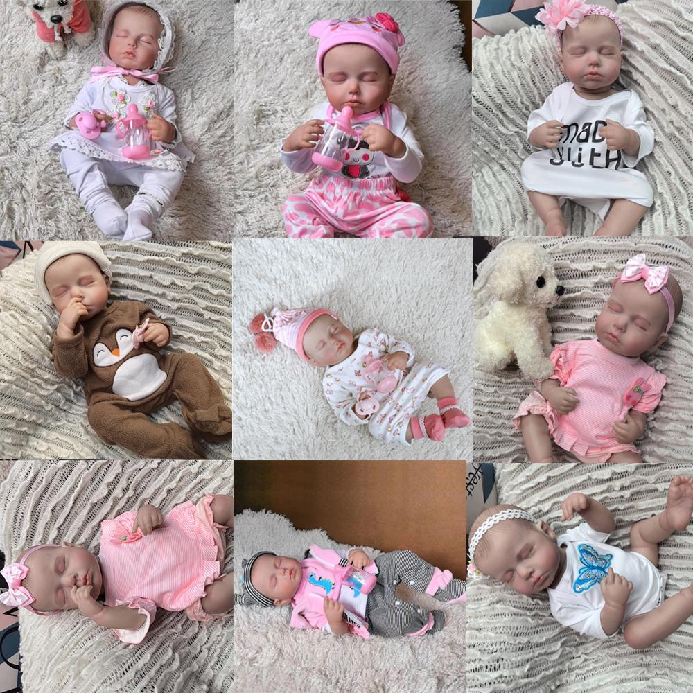 Кукла Reborn, полностью виниловое тело, 48 см, детально прорисованная вручную, с видимыми венами, спящий младенец, реалистичная 3D-кожа, настоящие товарищи по играм, игрушка в подарок 20 inch about 50 cm