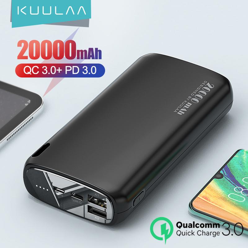 Внешние аккумуляторы  Joom Power Bank Kuulaa 20000мАч со светодиодным индикатором заряда 20000mAh QC3.0+PD3.0 чёрный