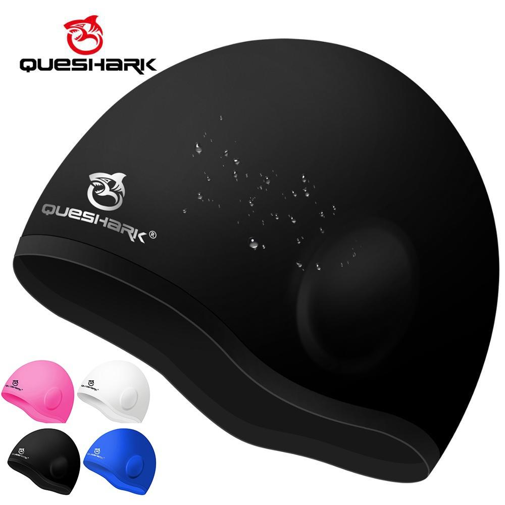 Силиконовая шапочка для дайвинга Queshark, водонепроницаемые наушники для взрослых, шапочки для плавания, защита ушей, шапочка для купания
