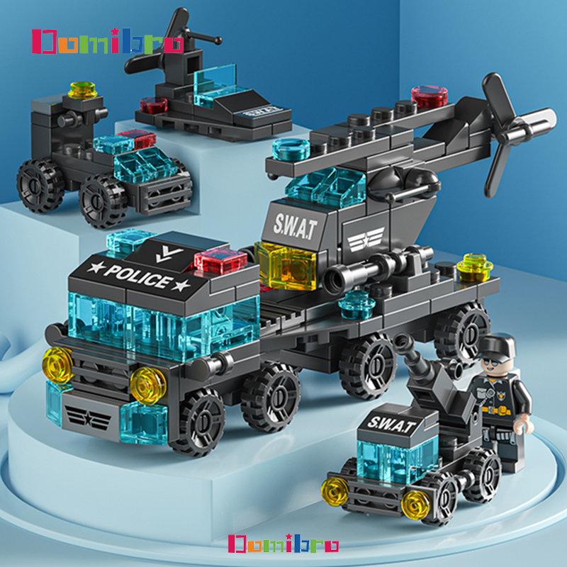 6in1 3D City SWAT Строительные блоки Уличные развивающие игрушки Кирпичи Игрушки Городская серия Блоки Игрушки для мальчиков Подарки для детей Engineering-142Pcs