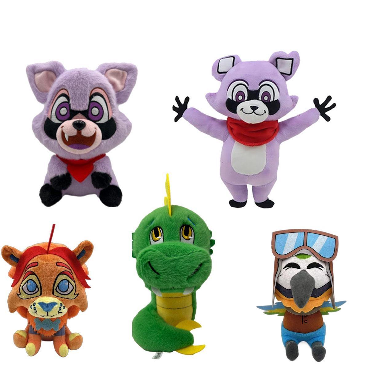 Игра ужасов Rambley Indigo Parks, плюшевые игрушки, мягкие куклы, животные, ара, Mollys Fings, енот Leon Rambley, плюшевый талисман, мягкая игрушка style A зелёный
