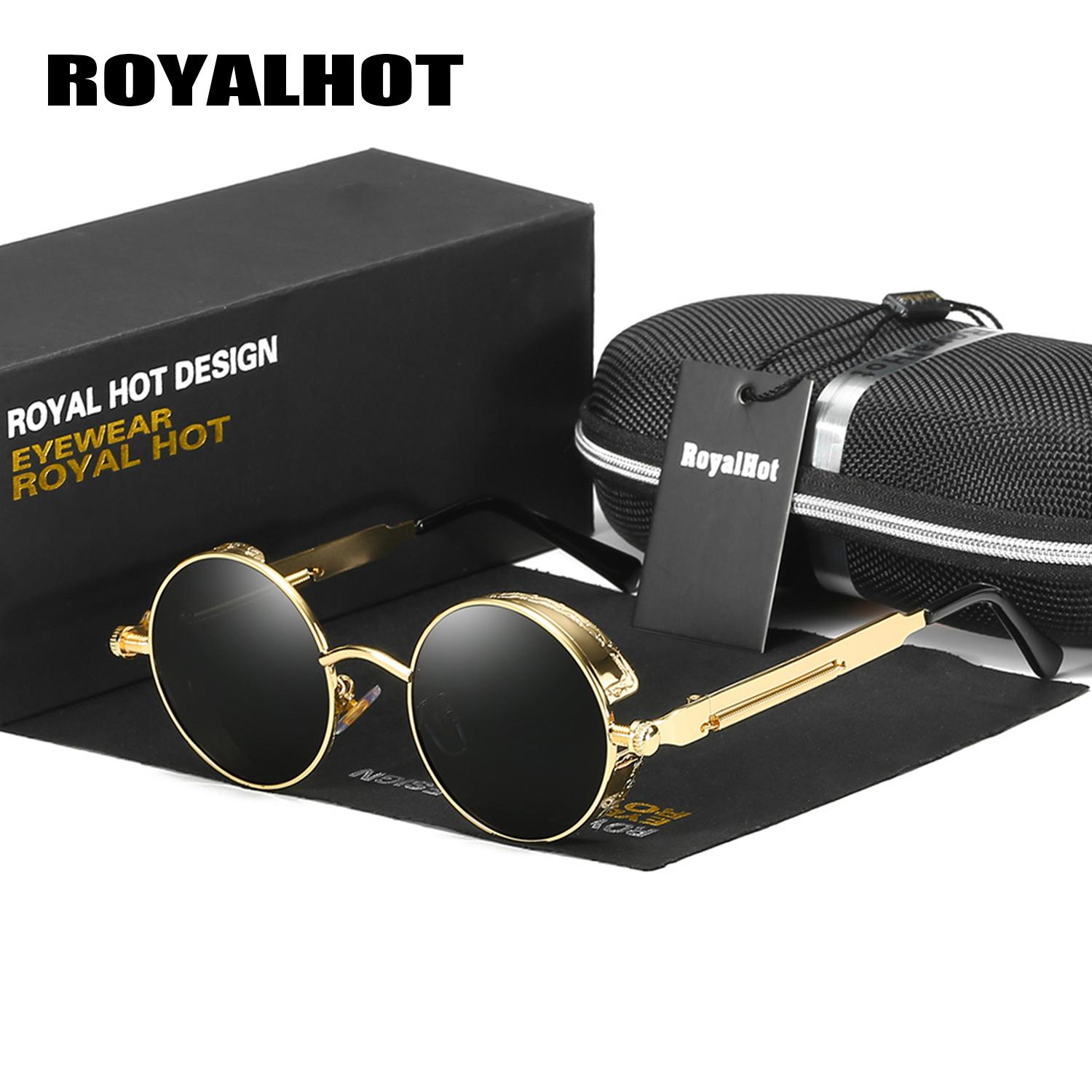   Joom RoyalHot унисекс поляризационные солнцезащитные очки в круглой оправе персонализированные солнцезащитные очки для вождения в стиле панк на открытом воздухе зелёный