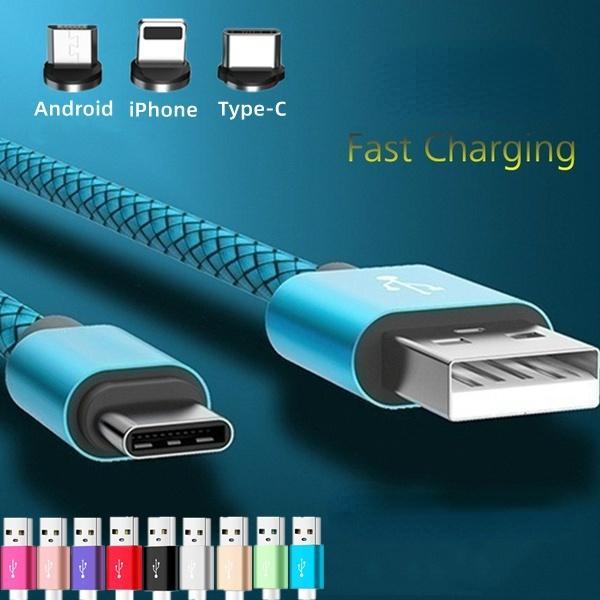 Кабель для быстрой зарядки USB-кабель для зарядного устройства для IPhone/Android/Type-C для IPhone Samsung Huawei RedMi 0.25m for Android чёрный