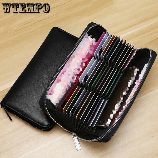 WTEMPO Shopping кошелек на молнии с несколькими карманами, деловой кошелек, однотонный матовый кошелек, унисекс, длинный классический кошелек из искусственной кожи 20*11*3cm красный