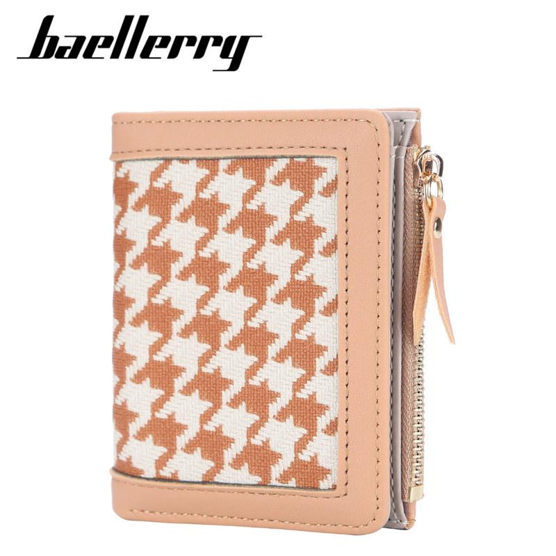  Baellerry женские модные короткие кошельки классический дизайн двойной кошелек на молнии засов держатель для карт портмоне 11.5*9.5*2cm абрикосовый